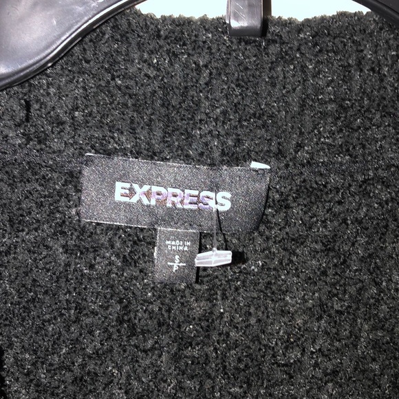 Express black fuzzy cardigan with deep pockets - Picture 2 of 5
